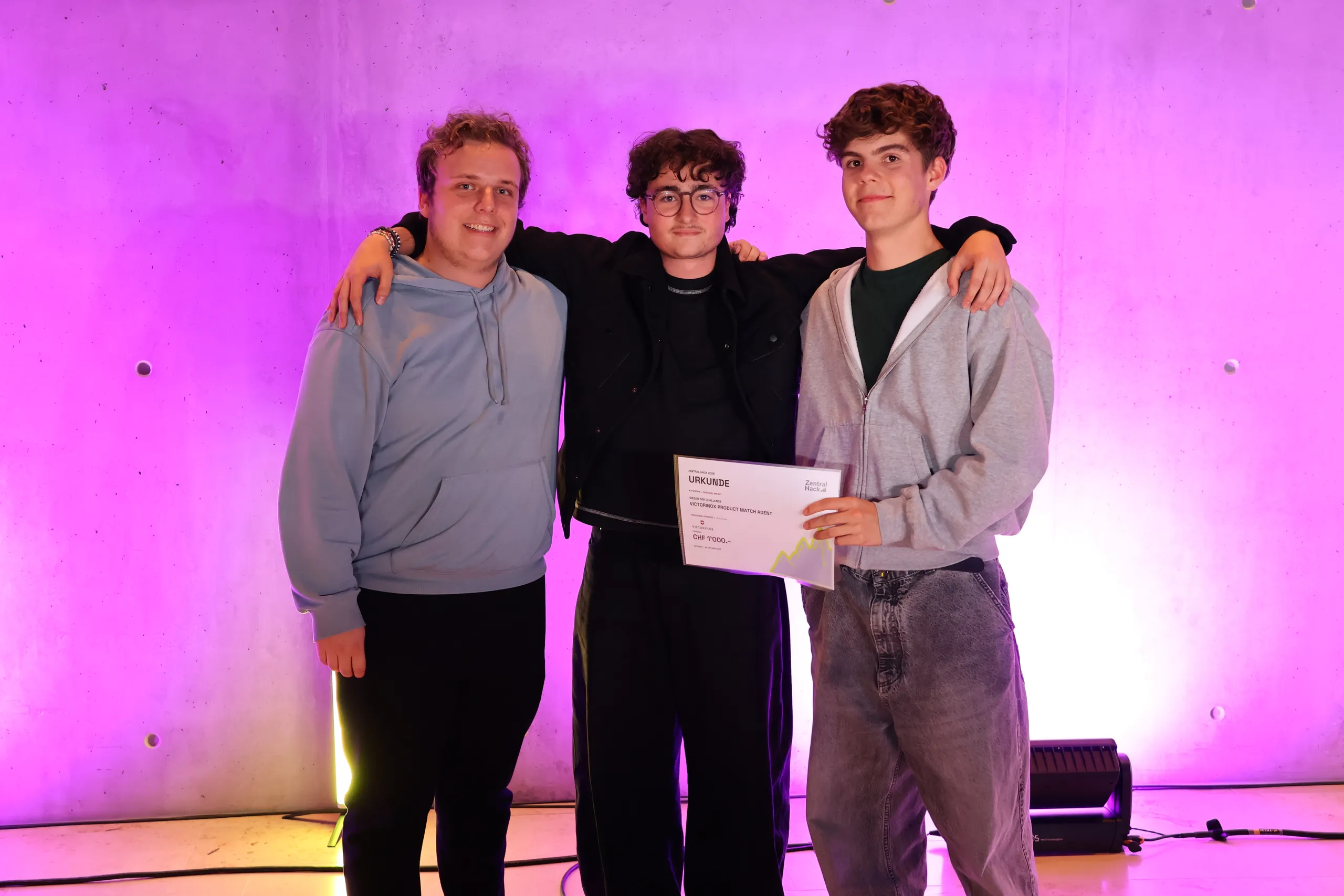 Sieger-Team der Challenge Victorinox Product Match Agent